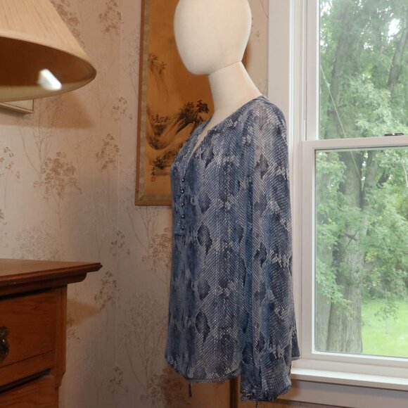 WHITE HOUSE Long Sleeve SNAKESKIN Print Blouse - Picture 6 of 12